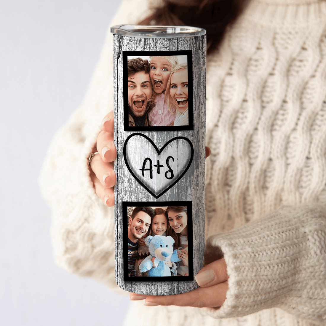 Custom Photo Collage Tumbler skinny tumbler, alternate view 3
