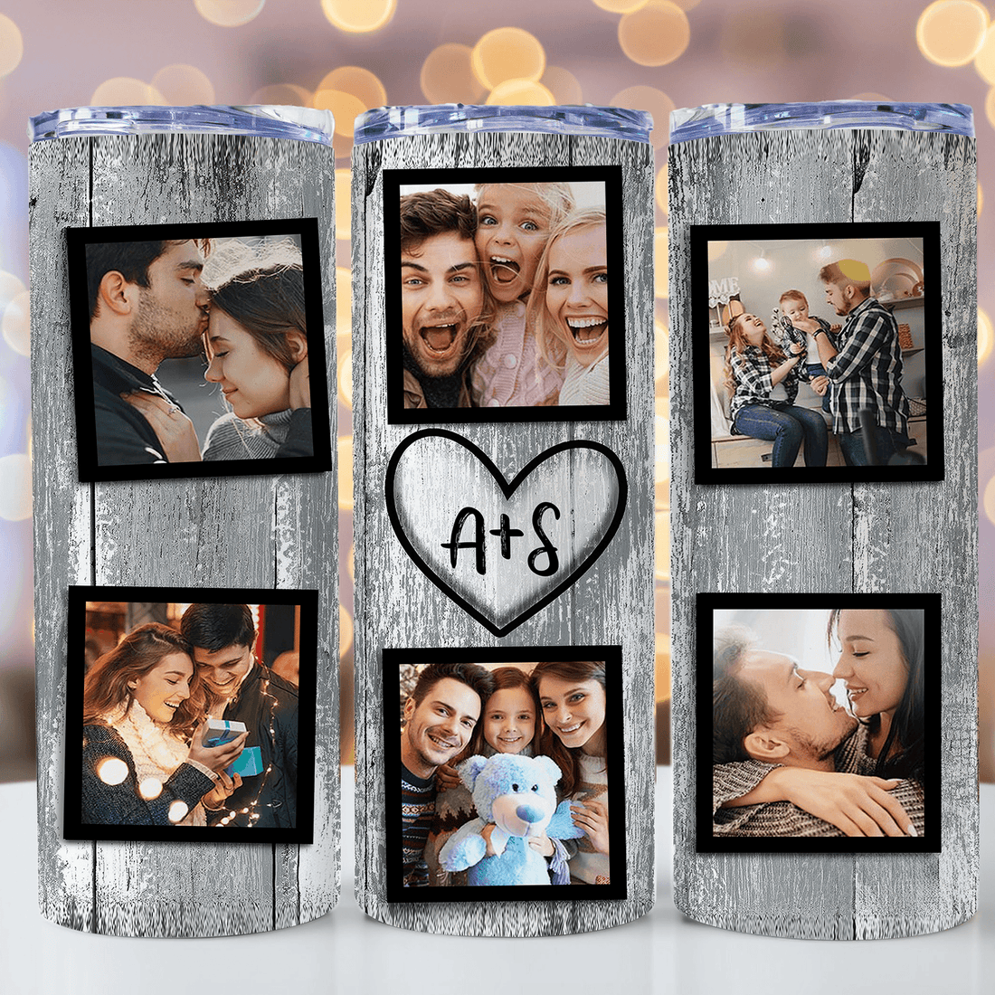 Custom Photo Collage Tumbler skinny tumbler, alternate view 4