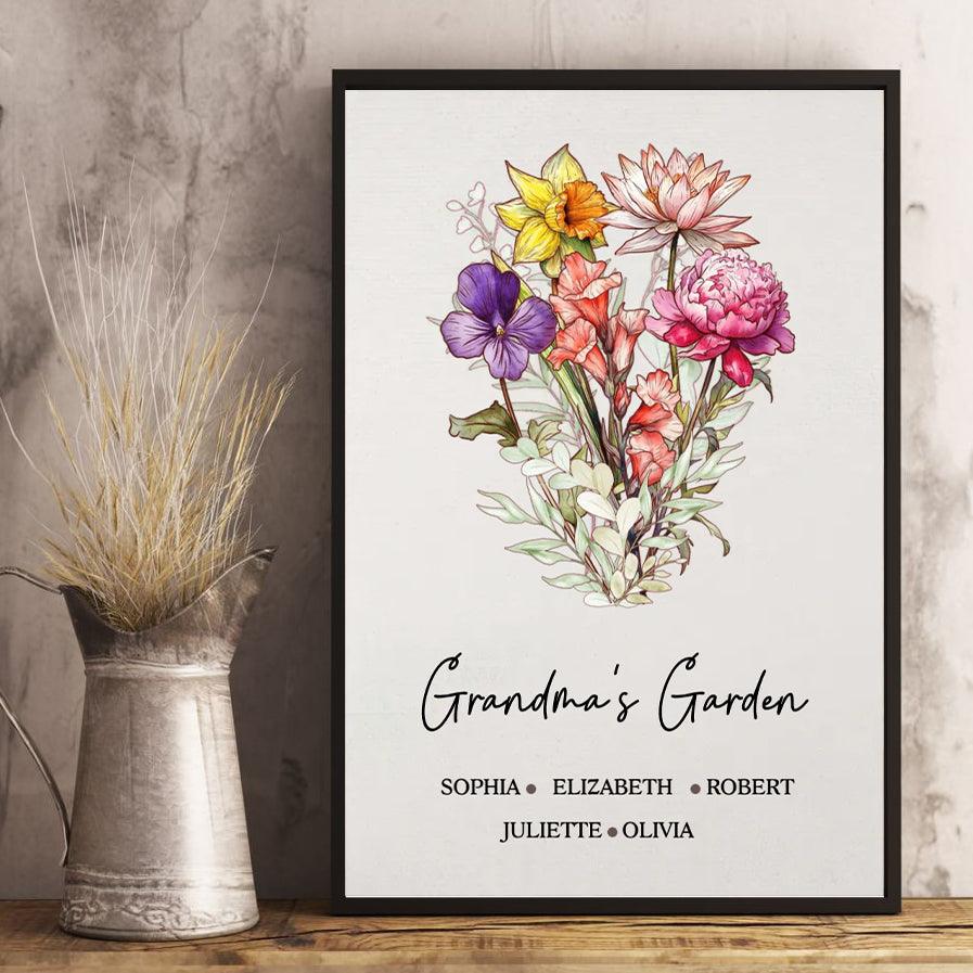 Blooming Stories Of Generations - Personalized Vertical Poster - Family Gift For Grandma, Grandpa, Grandparent