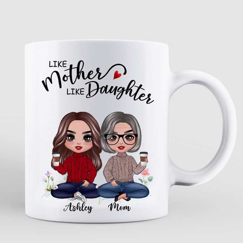 Doll Mother And Daughters - Personalized Custom Mug - Gift For Mom, Daughter, Mother's Day