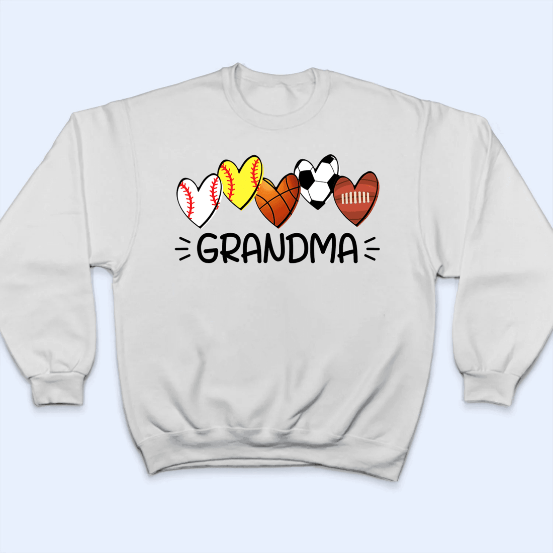 Multiple Sport Heart - Personalized Custom T Shirt - Gift for Grandma/Nana/Mimi, Mom, Wife, Grandparent - Suzitee Store