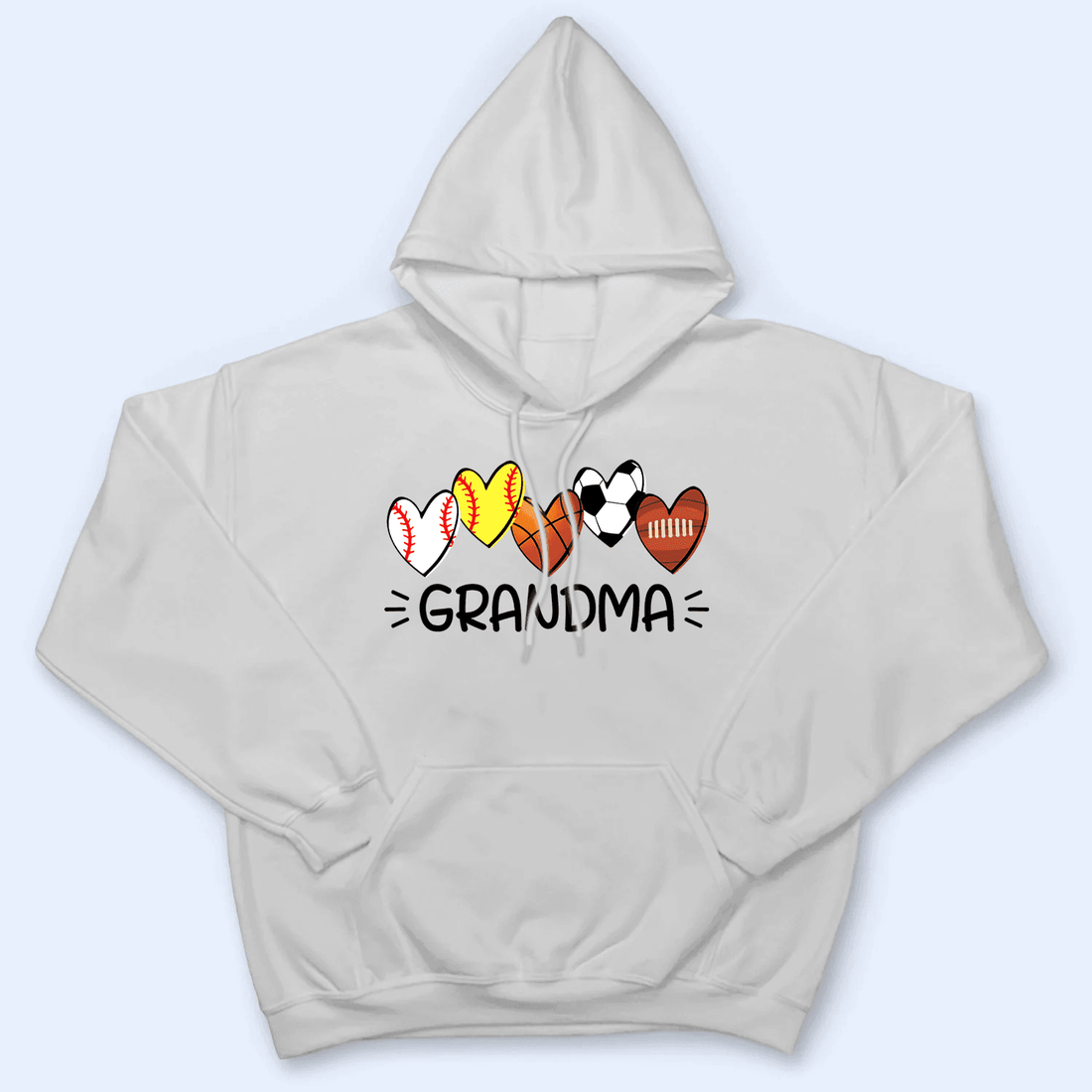 Multiple Sport Heart - Personalized Custom T Shirt - Gift for Grandma/Nana/Mimi, Mom, Wife, Grandparent - Suzitee Store