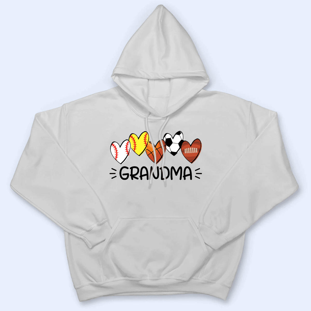 Multiple Sport Heart - Personalized Custom T Shirt - Gift for Grandma/Nana/Mimi, Mom, Wife, Grandparent - Suzitee Store