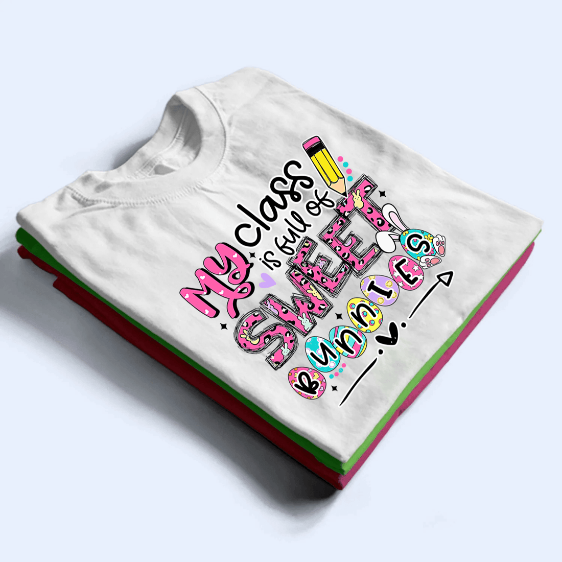 Personalized My Class is Full of Sweet Bunnies t-shirt, alternate view 2