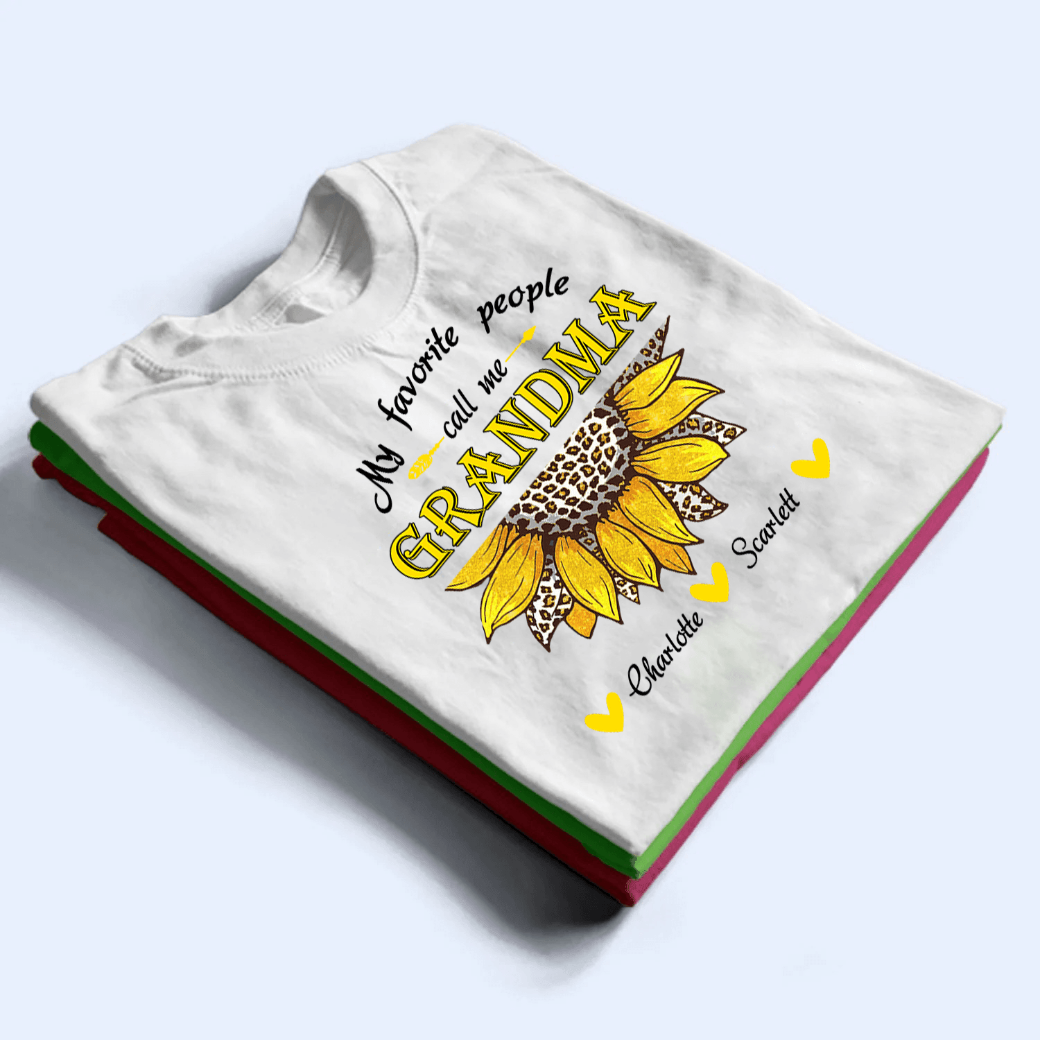My Favorite People Call Me Grandma Sunflower- Personalized Custom T Shirt - Gift for Grandma/Nana/Mimi, Mom, Wife, Grandparent - Suzitee Store