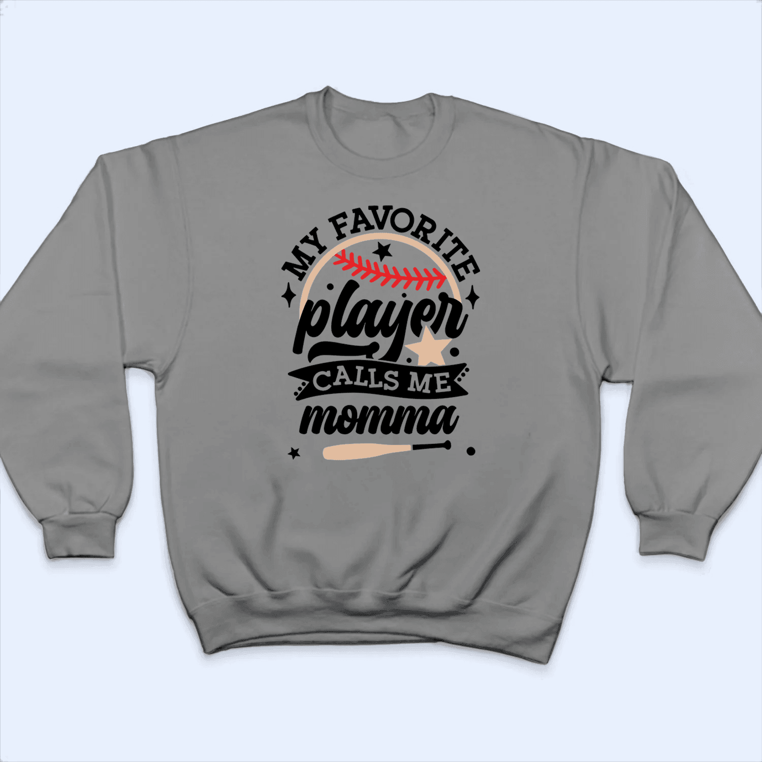 My Favorite Player Calls Me - Beige and Red Colors - Baseball/Softball Personalized Custom T Shirt - Gift for Grandma/Nana/Mimi, Mom, Wife, Grandparent - Suzitee Store