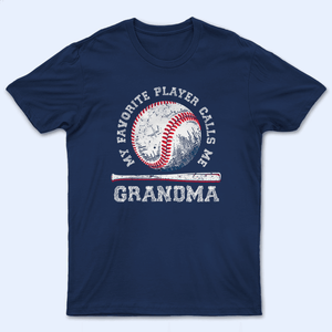 My favorite player calls me Grandma - Baseball/ Softball/Football Baseball Batt Personalized Custom T Shirt - Birthday, Loving, Funny Gift for Grandma/Nana/Mimi, Mom, Wife, Grandparent - Suzitee Store