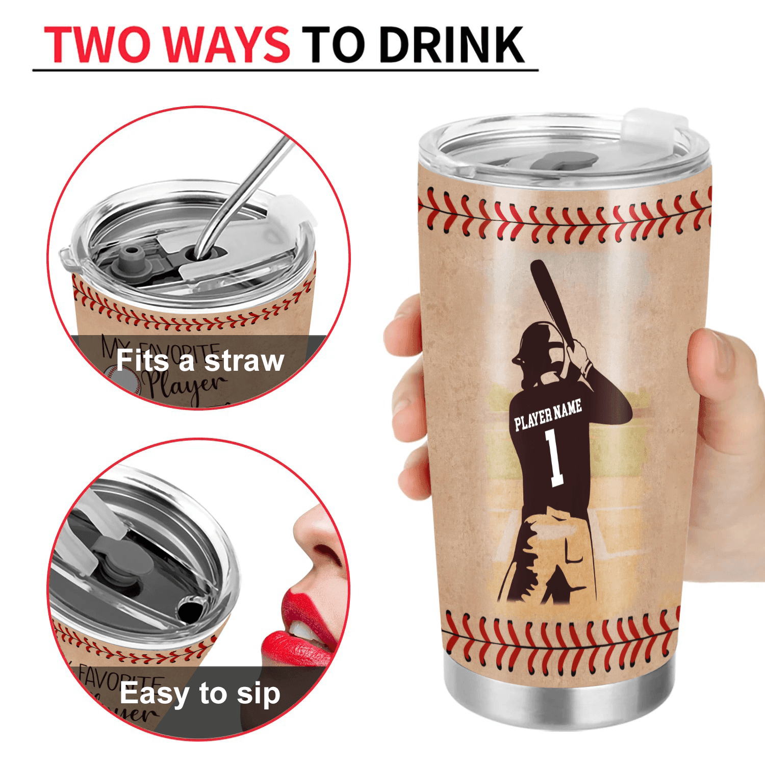 My Favorite Player Calls Me Grandma - Personalized Custom 20oz Fat Tumbler Cup - Birthday, Loving, Funny Gift for Grandma/Nana/Mimi, Mom, Wife, Grandparent - Suzitee Store