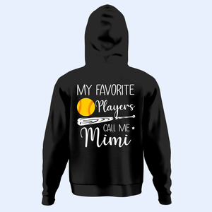 My Favorite Player Calls Me Grandma - Personalized Custom T Shirt - Birthday, Loving, Funny Gift for Grandma/Nana/Mimi, Mom, Wife, Grandparent - Back Printed - Suzitee Store