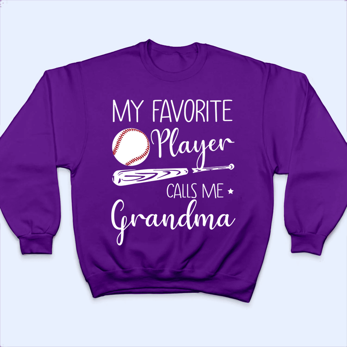 My Favorite Player Calls Me Grandma - Personalized Custom T Shirt - Birthday, Loving, Funny Gift for Grandma/Nana/Mimi, Mom, Wife, Grandparent - Purple - Suzitee Store