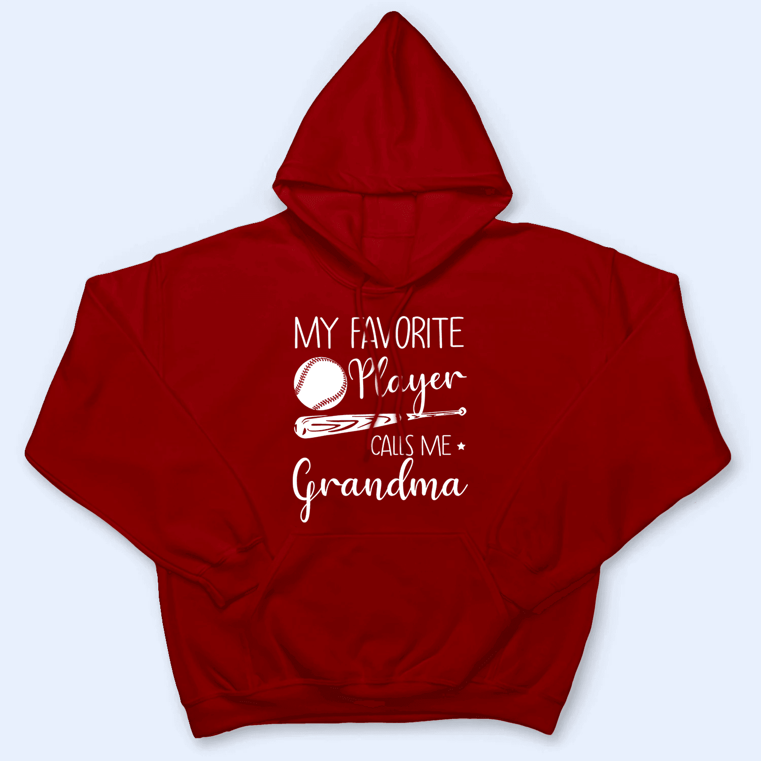 My Favorite Player Calls Me Grandma - Personalized Custom T Shirt - Birthday, Loving, Funny Gift for Grandma/Nana/Mimi, Mom, Wife, Grandparent - Red - Suzitee Store