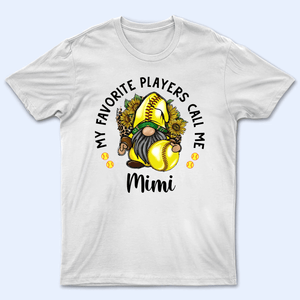 My Favorite Player Calls Me Grandma With Gnome Flowers - Personalized Custom T Shirt - Gift for Grandma/Nana/Mimi, Mom, Wife, Grandparent - Suzitee Store