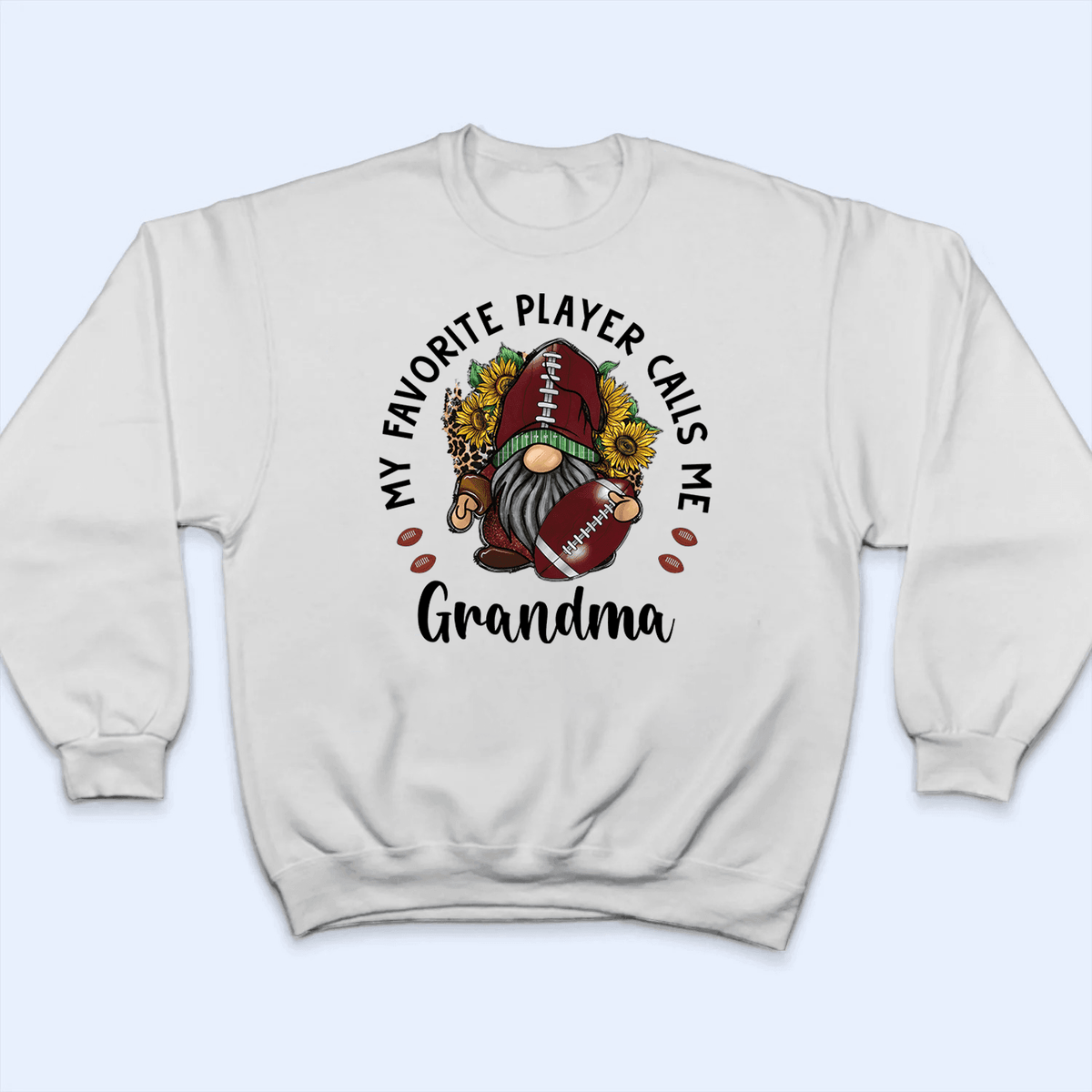 My Favorite Player Calls Me Grandma With Gnome Flowers - Personalized Custom T Shirt - Gift for Grandma/Nana/Mimi, Mom, Wife, Grandparent - Suzitee Store