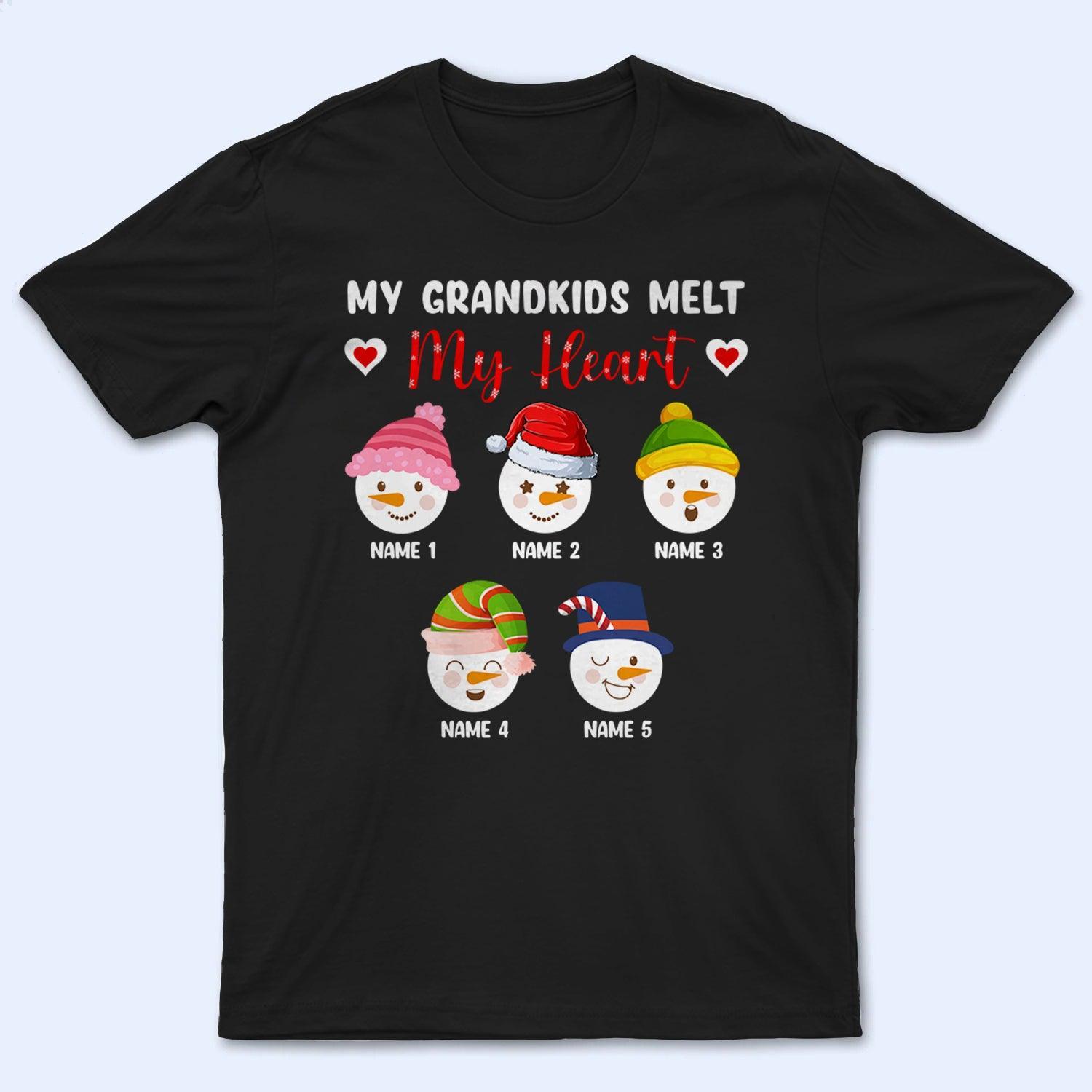 My Grandkids Melt My Heart - Personalized Custom T Shirt - Birthday, Loving, Funny Gift for Grandma/Nana/Mimi, Mom, Wife, Grandparent - Suzitee Store