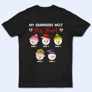 My Grandkids Melt My Heart - Personalized Custom T Shirt - Birthday, Loving, Funny Gift for Grandma/Nana/Mimi, Mom, Wife, Grandparent - Suzitee Store