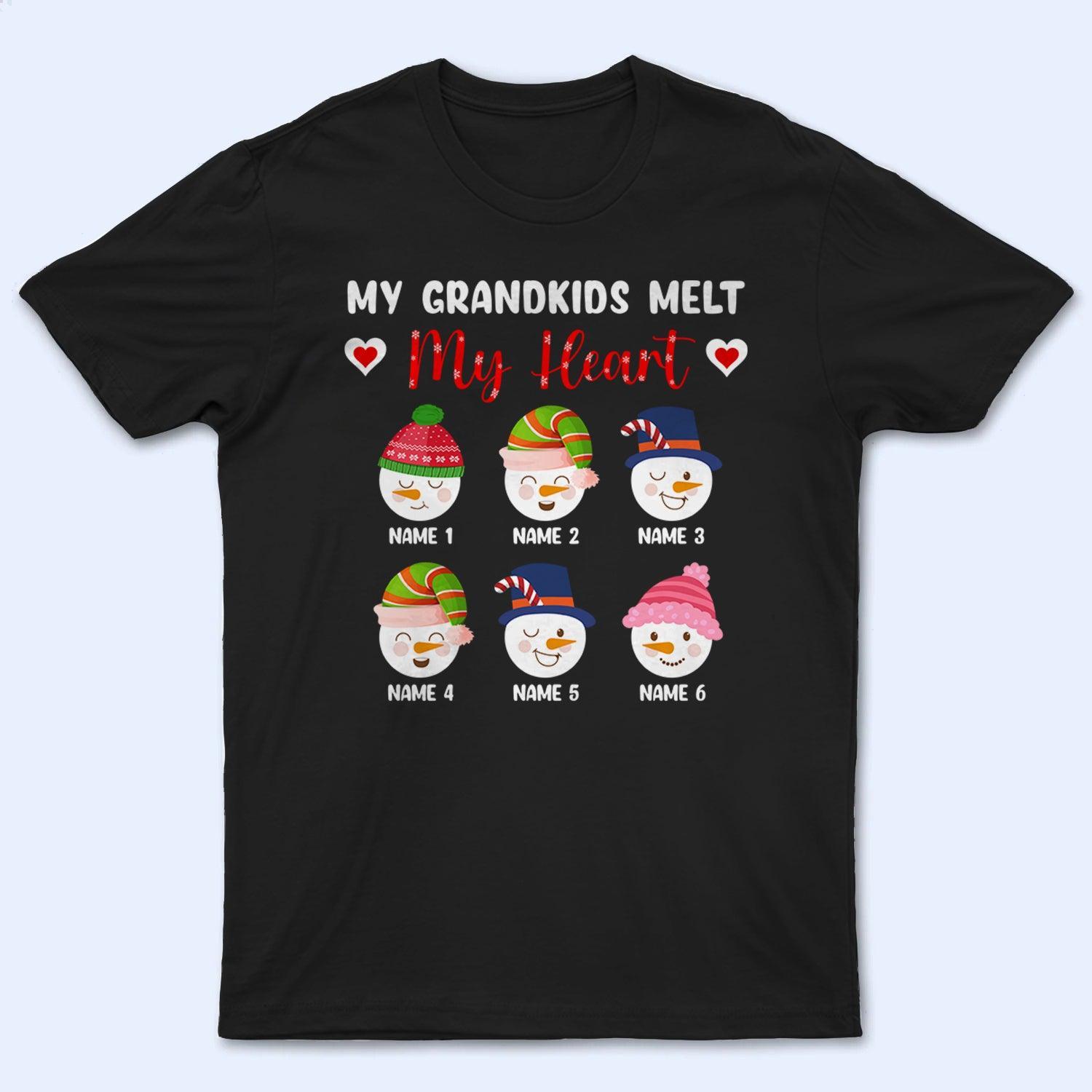 My Grandkids Melt My Heart - Personalized Custom T Shirt - Birthday, Loving, Funny Gift for Grandma/Nana/Mimi, Mom, Wife, Grandparent - Suzitee Store