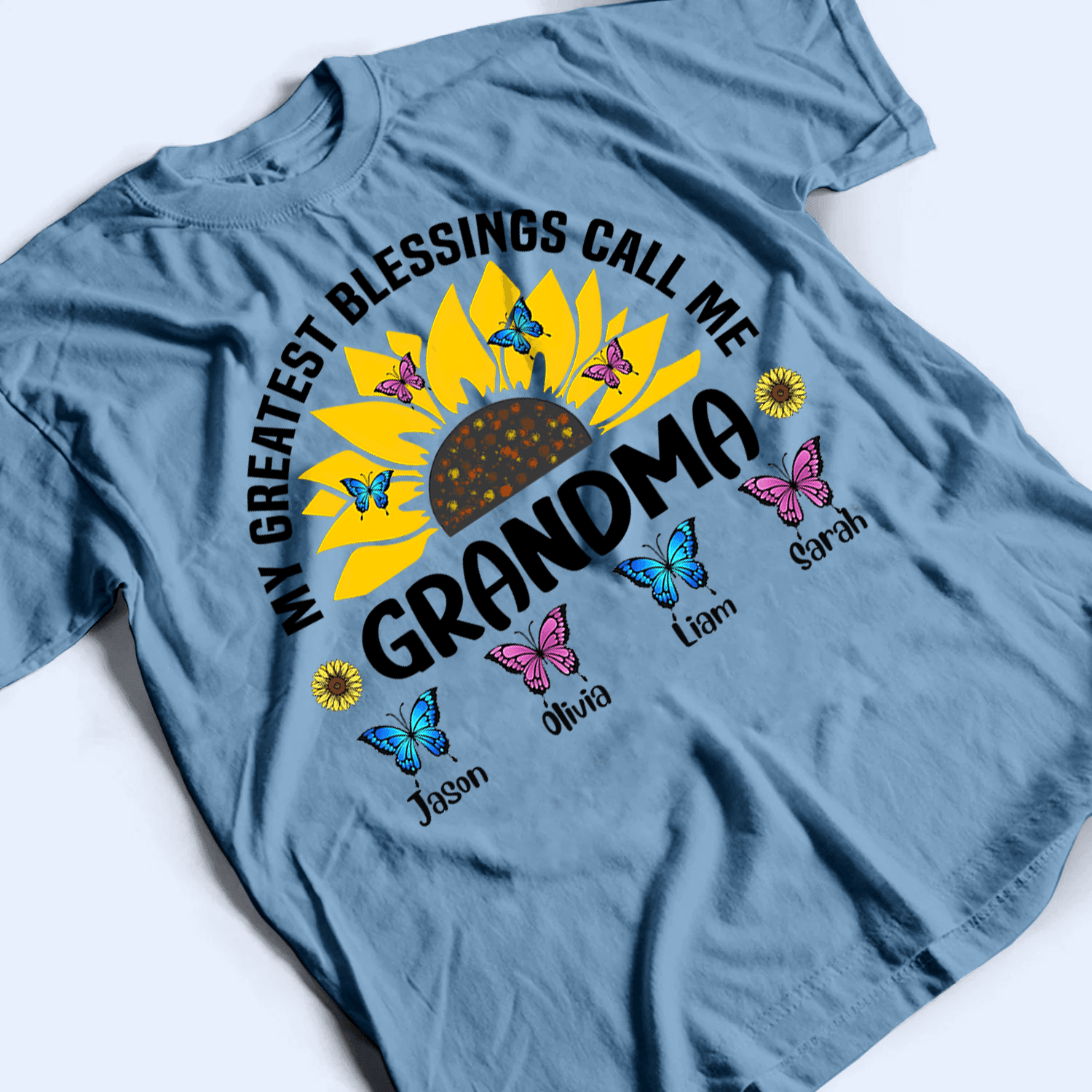 My Greatest Blessings Call Me Grandma- Personalized Custom T Shirt - Gift for Grandma/Nana/Mimi, Mom, Wife, Grandparent - Suzitee Store