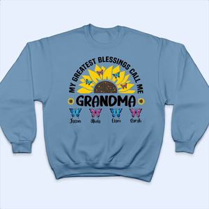 My Greatest Blessings Call Me Grandma- Personalized Custom T Shirt - Gift for Grandma/Nana/Mimi, Mom, Wife, Grandparent - Suzitee Store