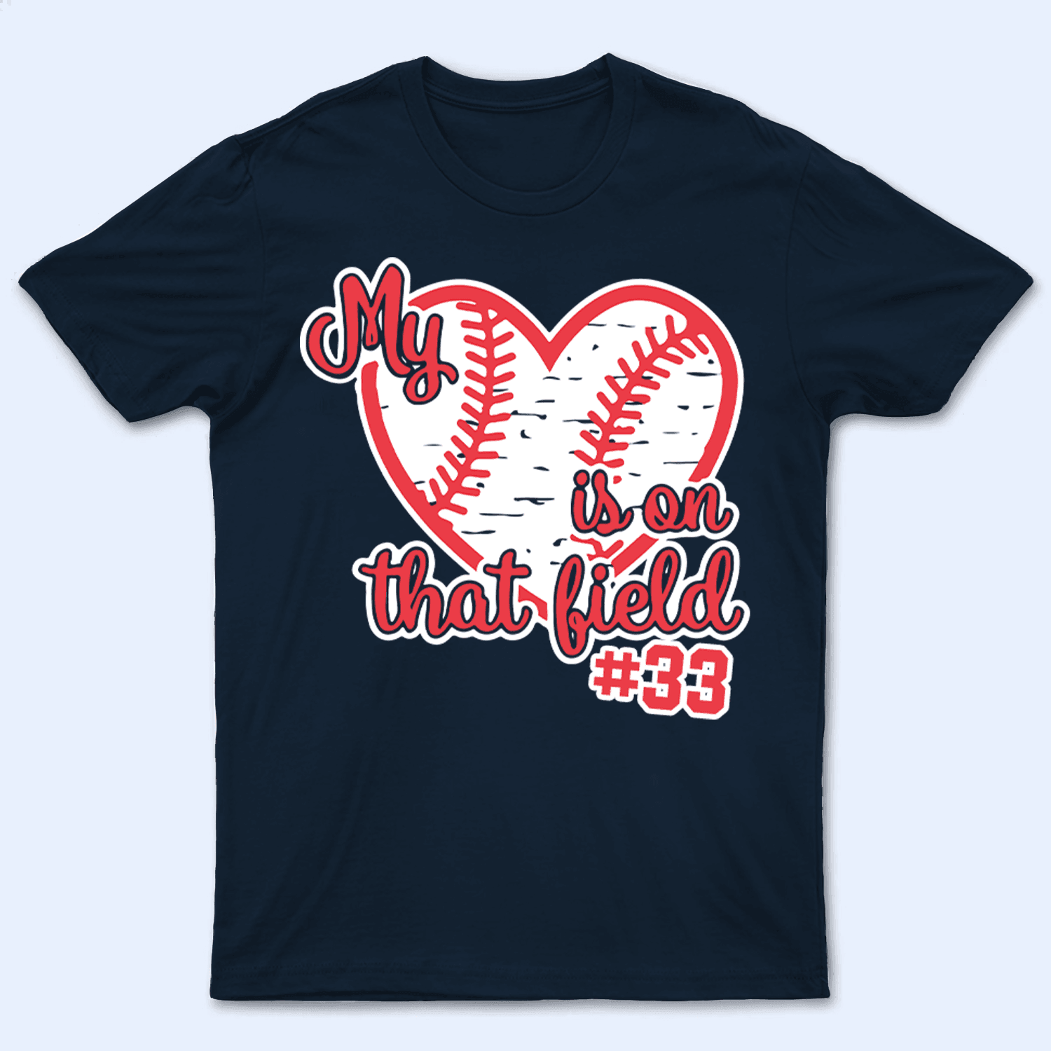 My Heart Is On That Field - Personalized Custom T Shirt - Birthday, Loving, Funny Gift for Grandma/Nana/Mimi, Mom, Wife, Grandparent - Suzitee Store