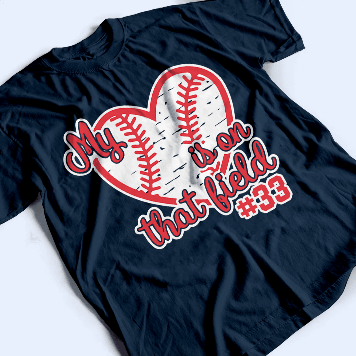 My Heart Is On That Field - Personalized Custom T Shirt - Birthday, Loving, Funny Gift for Grandma/Nana/Mimi, Mom, Wife, Grandparent - Suzitee Store