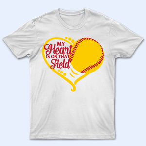 My Heart Is On That Field - Personalized Custom T Shirt - Gift for Grandma/Nana/Mimi, Mom, Wife, Grandparent - Suzitee Store