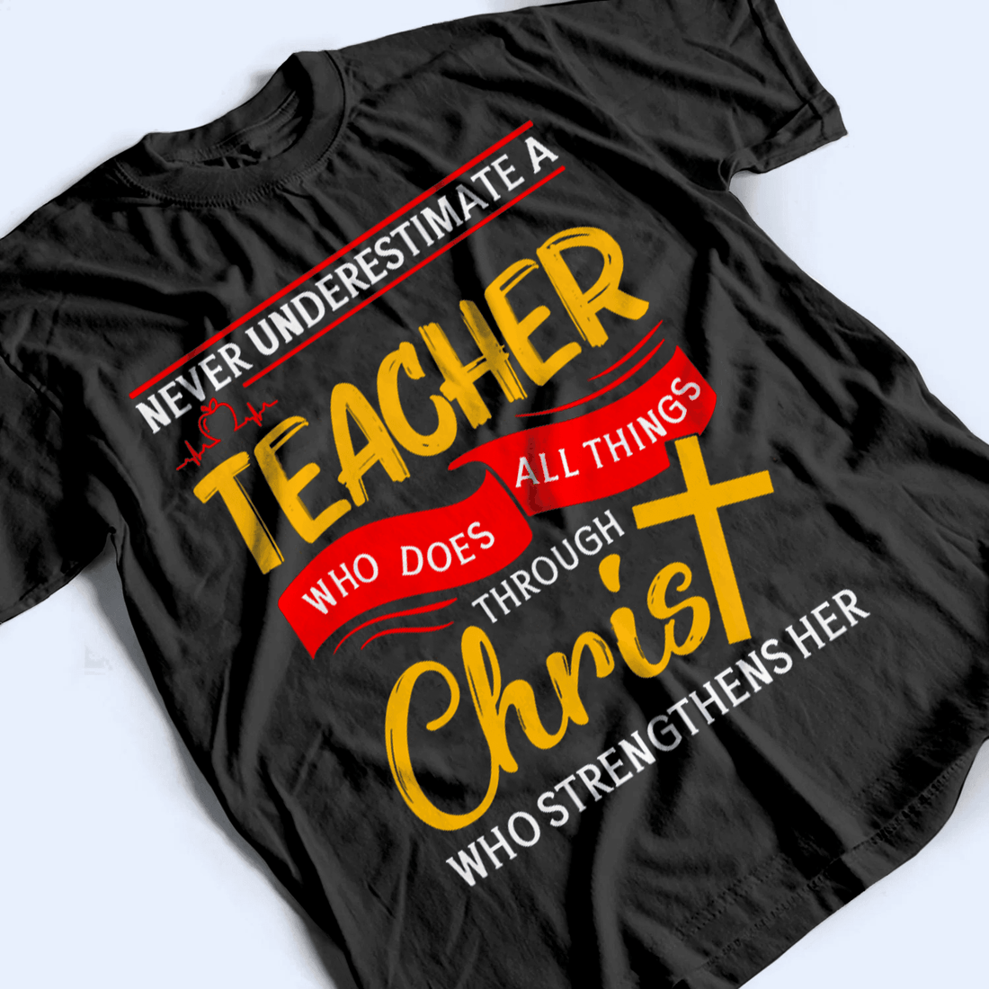 Personalized Never Underestimate A Teacher t-shirt, alternate view 5