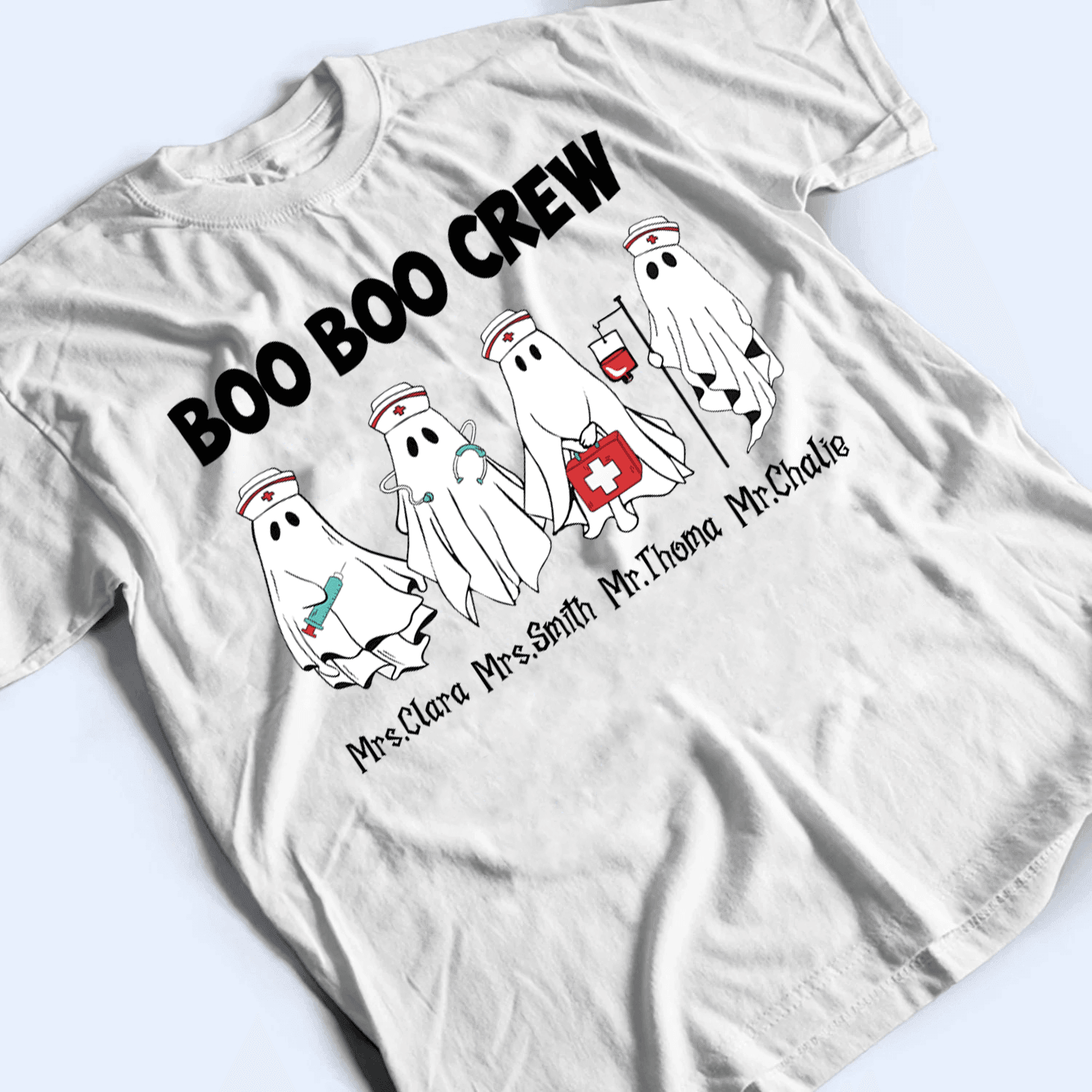 Night Shift Squad Halloween Shirt - Personalized Custom T Shirt - Birthday, Loving, Funny Gift for Nurse, CNA, Healthcare, Registered RN - Suzitee Store