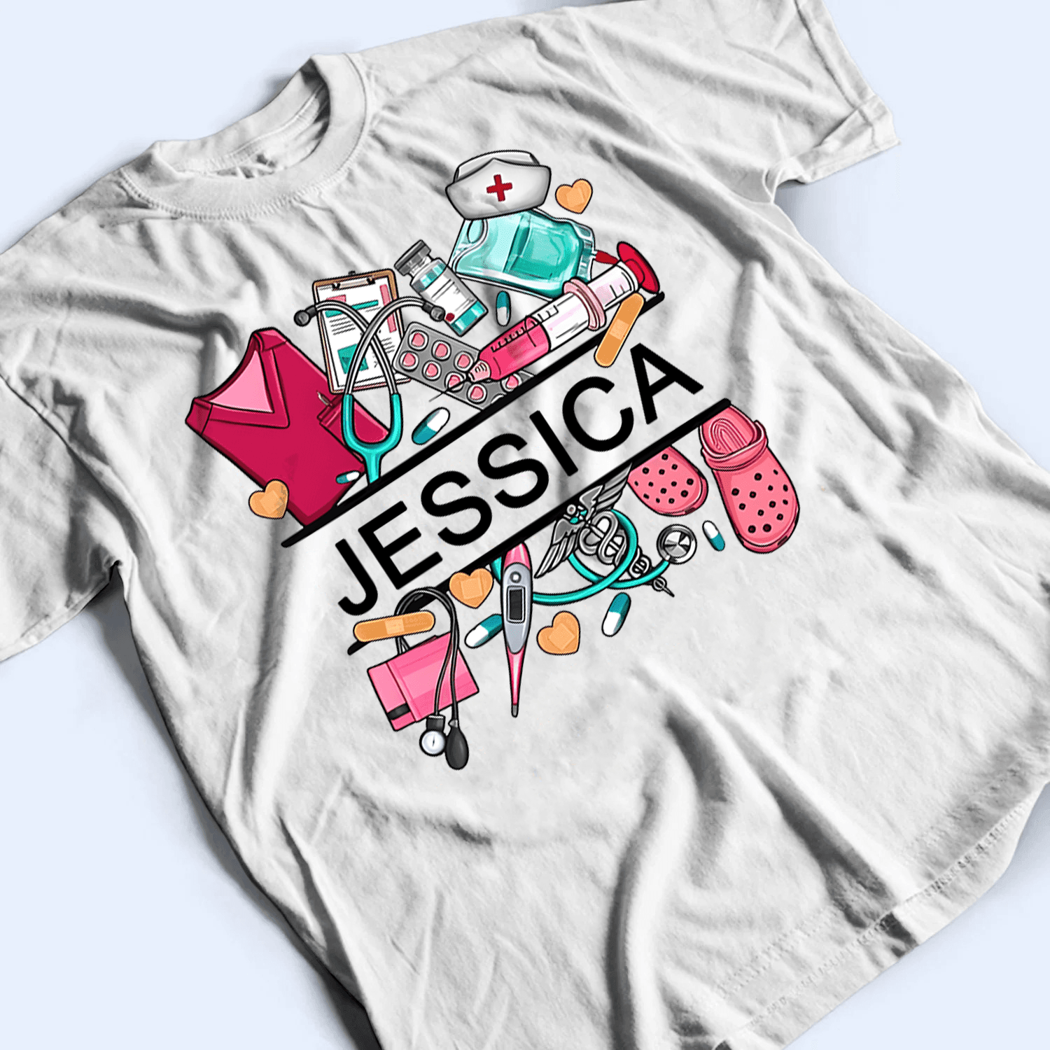 Nurse Name - Personalized Custom T Shirt - Birthday, Loving, Funny Gift for Nurse, CNA, Healthcare, Registered RN - Suzitee Store