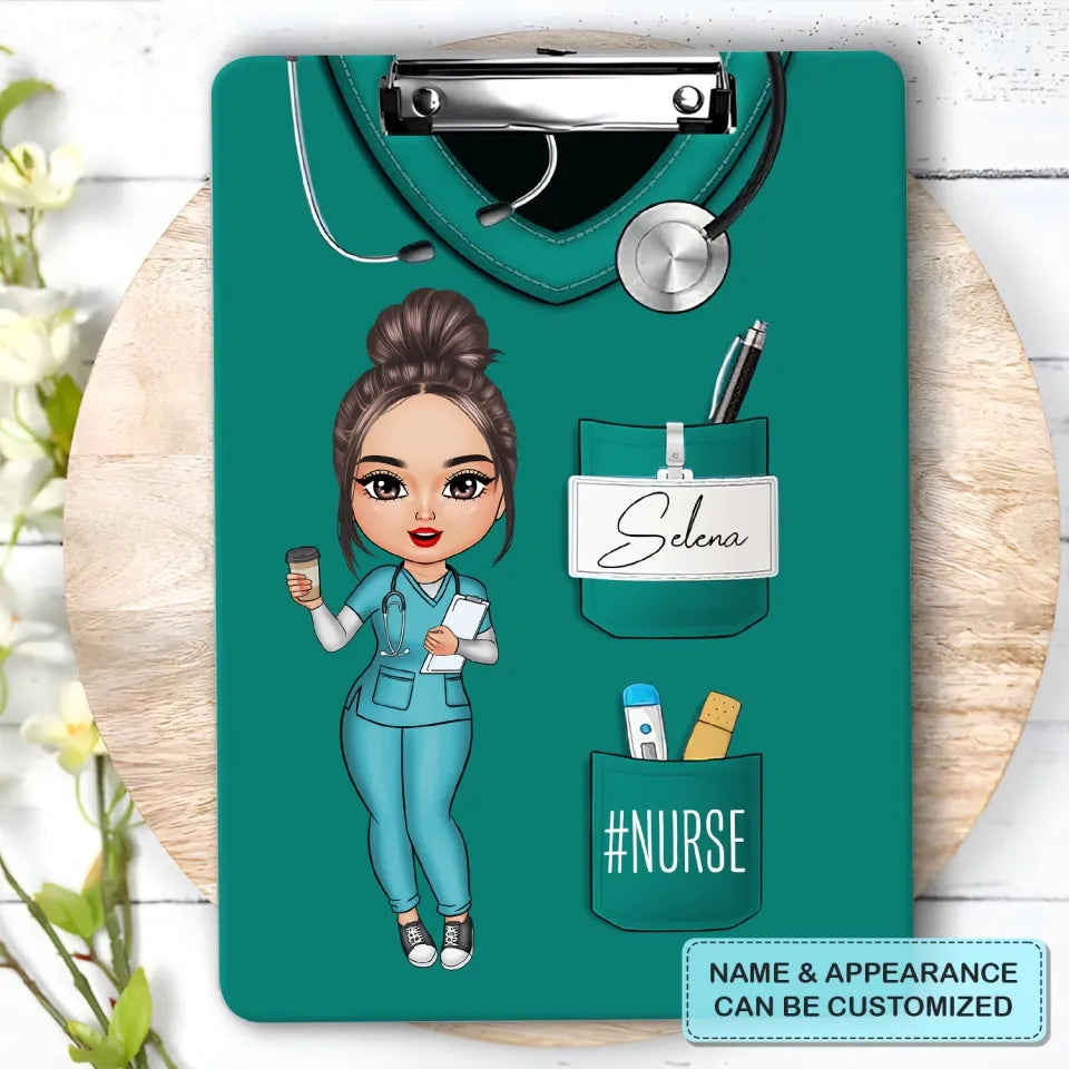 Nurse Life Pretty Doll personalized clipboard, alternate view 4