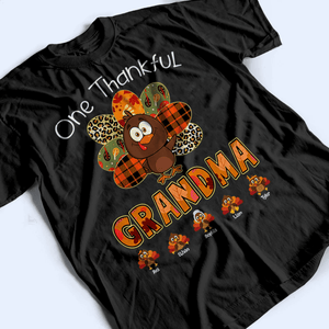 One Thankful Grandma Of Little Turkeys - Personalized Custom T Shirt - Thanksgiving, Birthday, Loving, Funny Gift for Grandma/Nana/Mimi, Mom, Wife, Grandparent - Suzitee Store