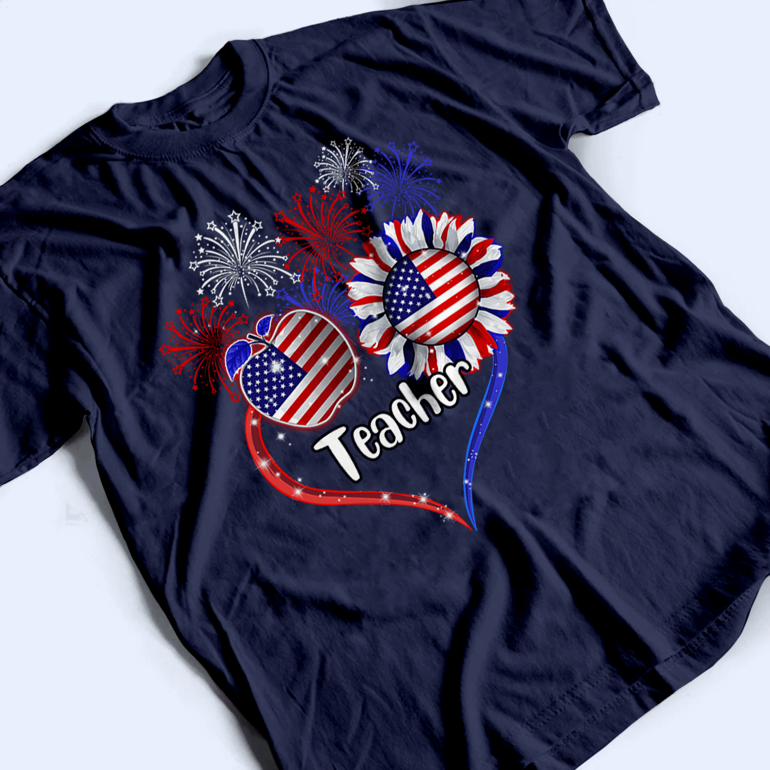 Patriotic Teacher, Fourth 4th Of July, Independence Day - Personalized Custom T Shirt - Birthday, Loving, Funny Gift for Teacher, Kindergarten, Preschool, Pre K, Paraprofessional - Suzitee Store