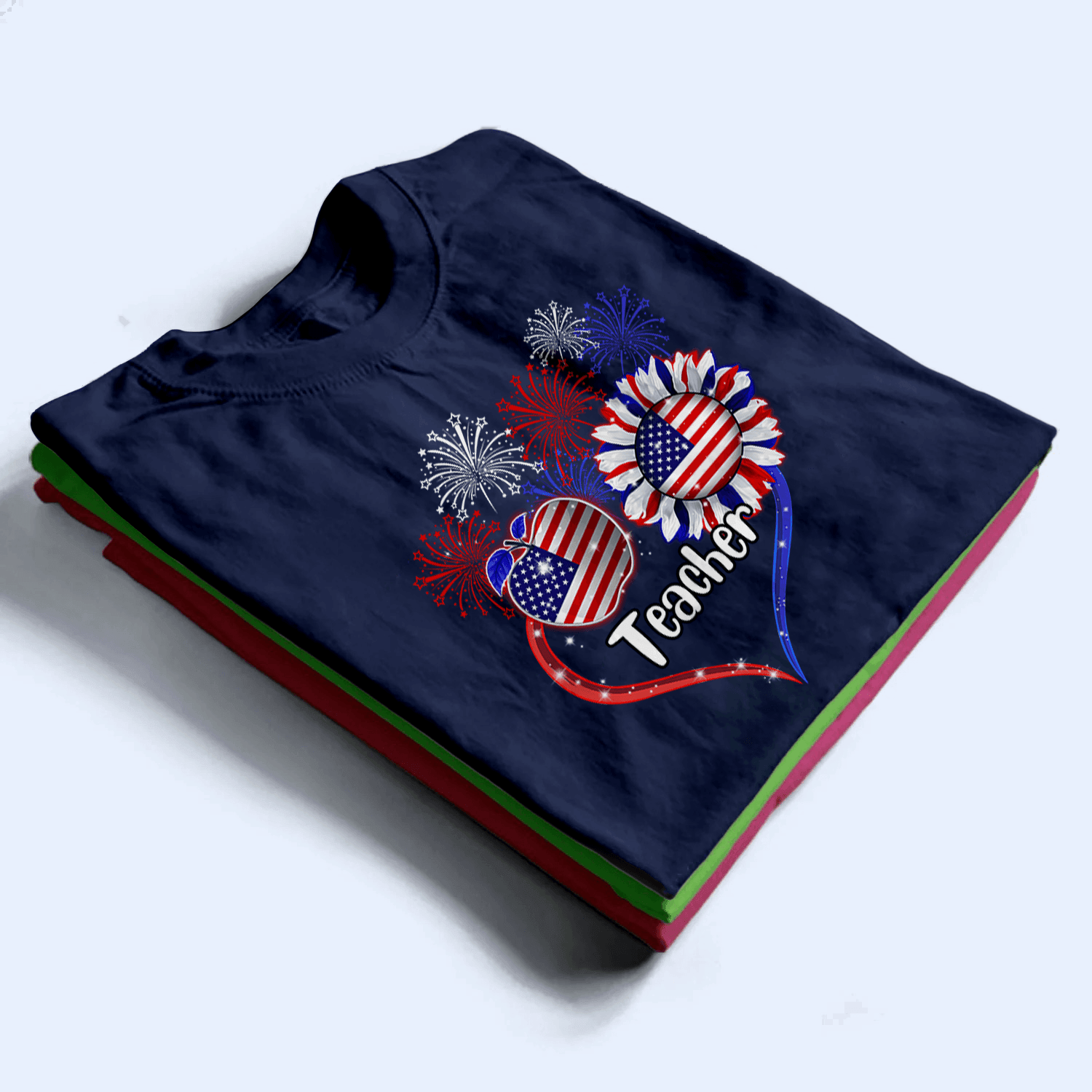 Patriotic Teacher, Fourth 4th Of July, Independence Day - Personalized Custom T Shirt - Birthday, Loving, Funny Gift for Teacher, Kindergarten, Preschool, Pre K, Paraprofessional - Suzitee Store