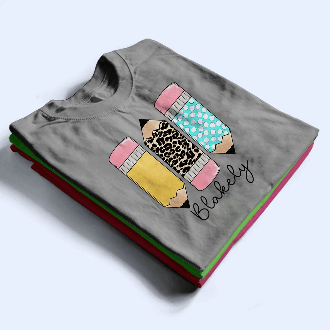Personalized Pencils Back to School t-shirt, alternate view 2