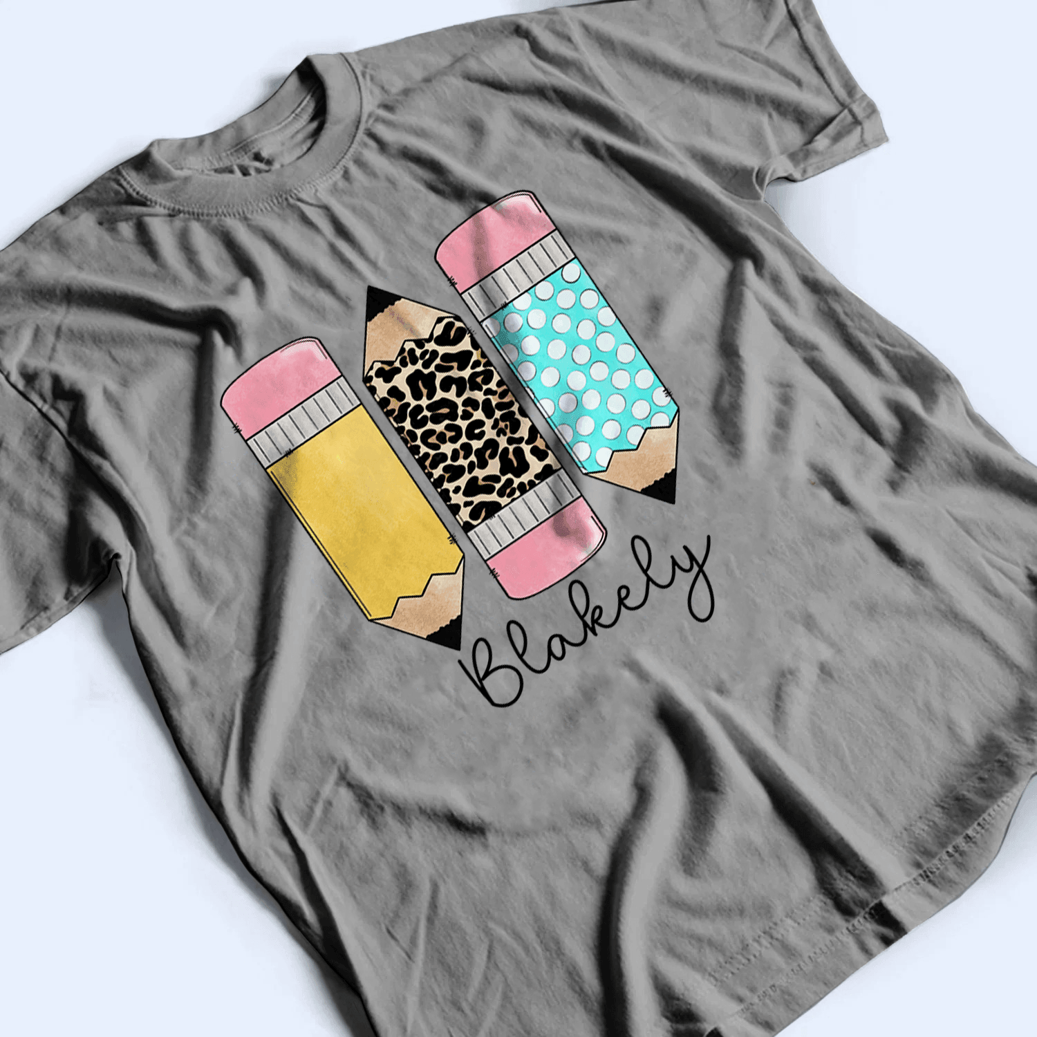 Pencils Back to School - Personalized Custom T Shirt - Birthday, Loving, Funny Gift for Teacher, Kindergarten, Preschool, Pre K, Paraprofessional - Suzitee Store