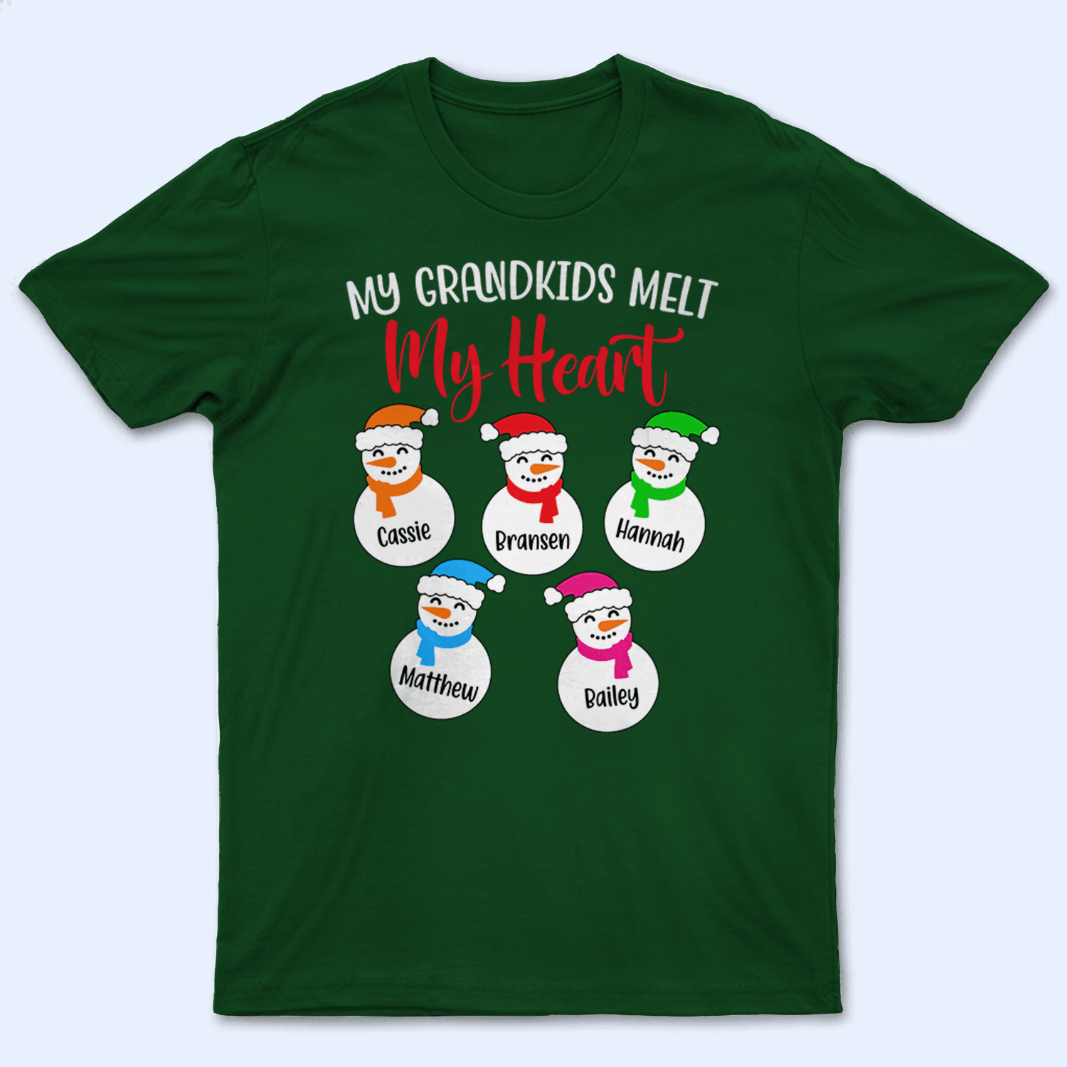 Personalized My Grandkids Melt My Heart - Personalized Custom T Shirt - Christmas, Loving, Funny Gift for Grandma/Nana/Mimi, Mom, Wife, Grandparent - Suzitee Store