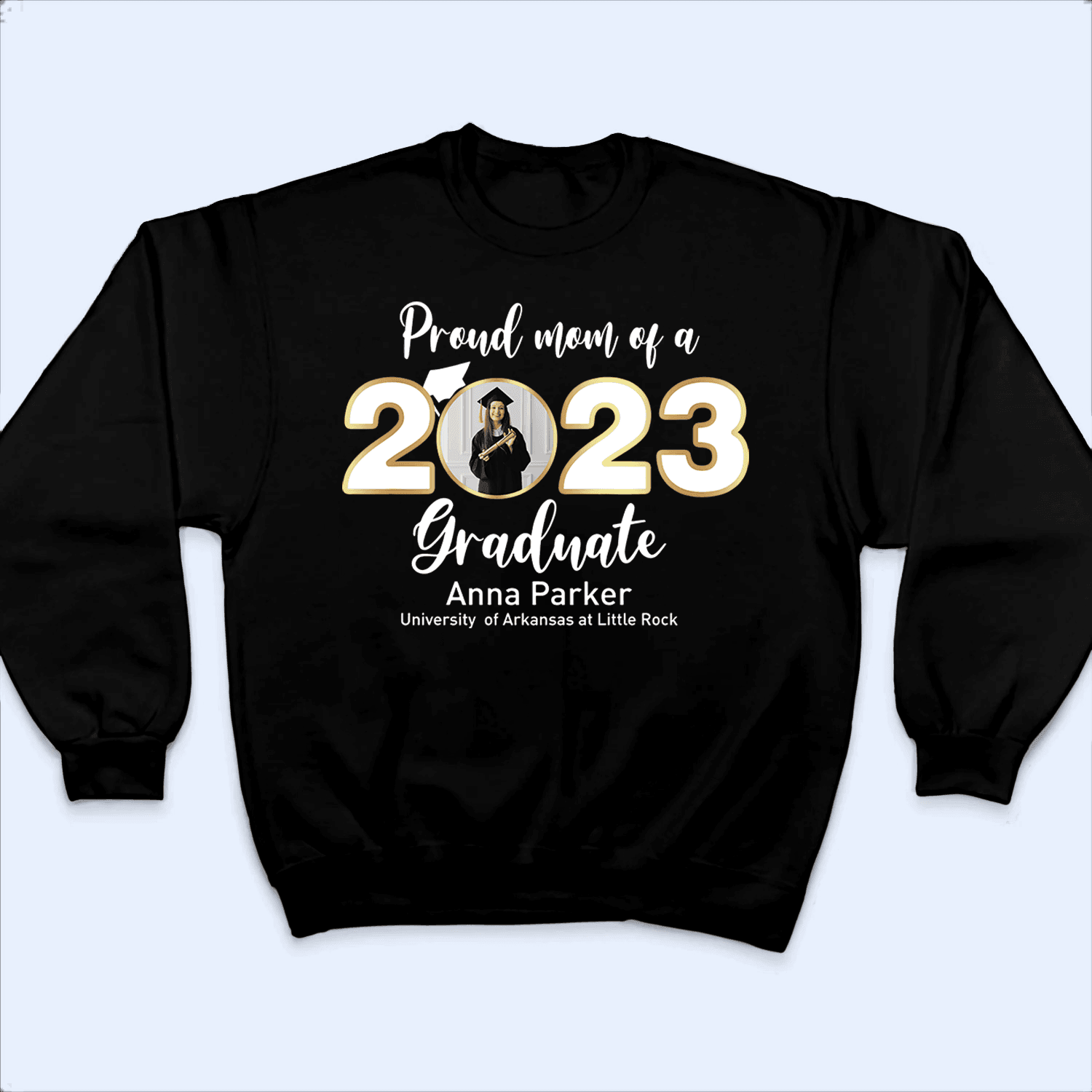 [Photo Inserted] 2023 School Grad Graduation Custom Photograph Design - Personalized Custom T Shirt - Birthday, Loving, Funny Gift for Grandma/Nana/Mimi, Mom, Wife, Grandparent - Suzitee Store