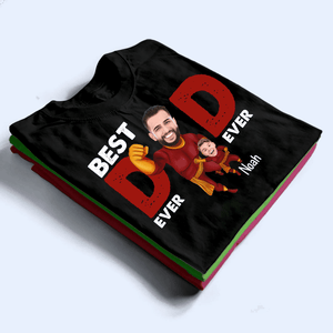 [Photo Inserted] Best Dad Ever Super Hero - Personalized Custom T Shirt - Birthday, Loving, Funny Gift for Grandfather/Dad/Father, Husband, Grandparent - Suzitee Store