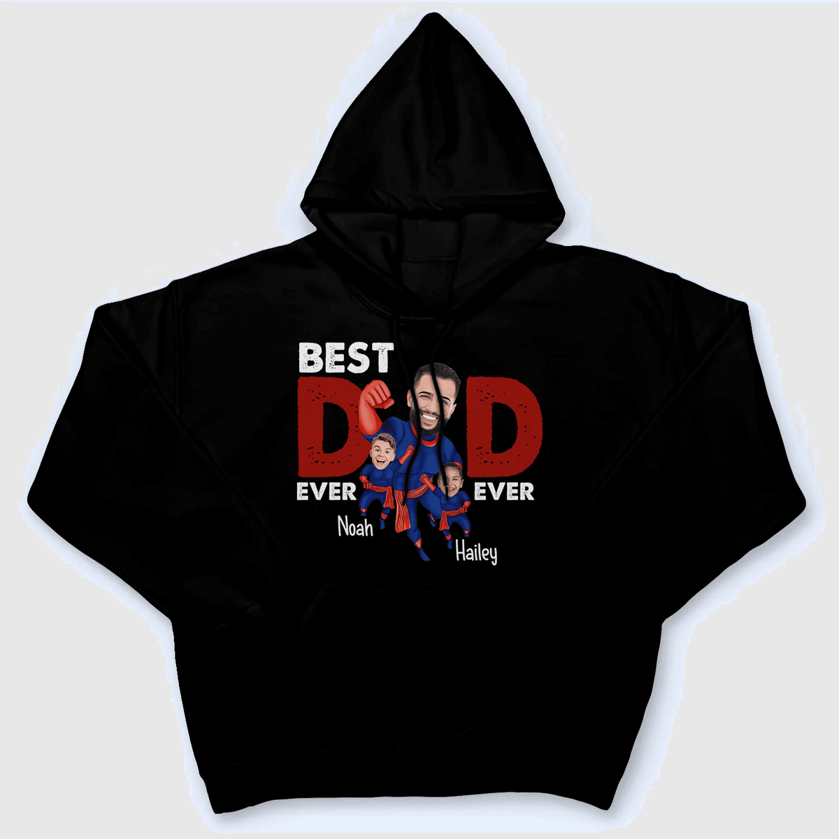 [Photo Inserted] Best Dad Ever Super Hero - Personalized Custom T Shirt - Birthday, Loving, Funny Gift for Grandfather/Dad/Father, Husband, Grandparent - Suzitee Store