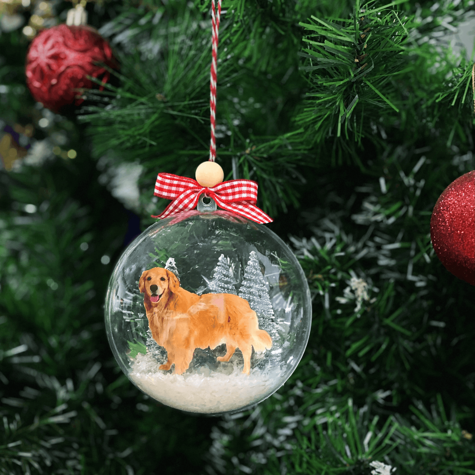 [Photo Inserted] Christmas Bauble Tree Decoration - Personalized Christmas Ball Custom Photo Ornament - Funny Loving Christmas Gifts Idea for Family, Round 3D Globe Ball Ornament - Suzitee Store