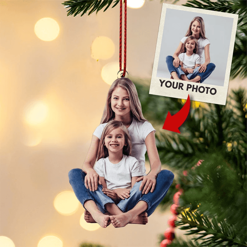 [Photo Inserted] Family and Friends Custom Acrylic Ornament Double-Sided - Custom Shaped Ornament Acrylic - Chirstmas Gift for Family, Friends, Babies, Mothers and Grandma - Suzitee Store