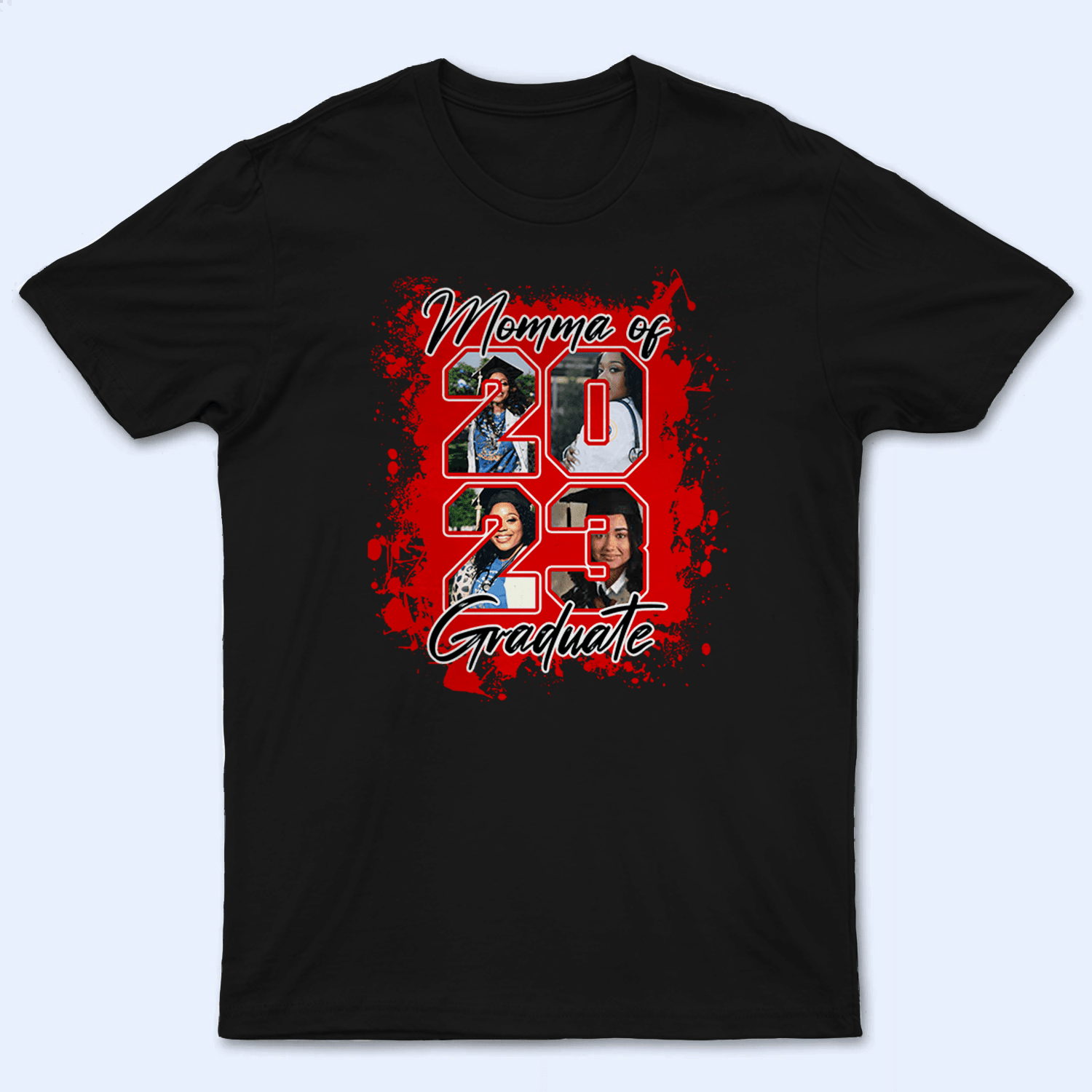 [Photo Inserted] Family of a 2023 Graduate Graduation - Personalized Custom T Shirt - Birthday, Loving, Funny Gift for Grandma/Nana/Mimi, Mom, Wife, Grandparent 2 - Suzitee Store