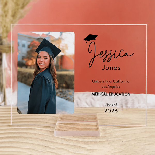 Custom Photo Graduation Gifts For Her/Him - Personalized Custom Horizontal Acrylic Plaque - Senior, Class of 2026 Graduate, Grandson, Granddaughter, Daughter, Son, Best Friends