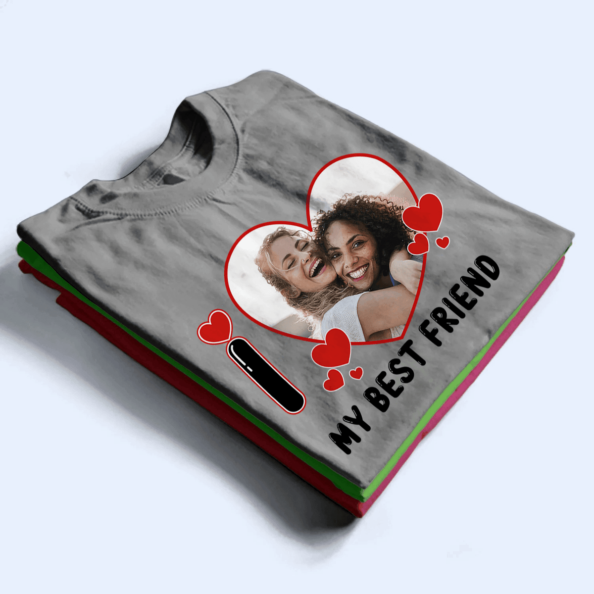 [Photo Inserted] I Love Heart - Personalized Custom T Shirt - Birthday, Loving, Funny Gift for Grandma/Nana/Mimi, Mom, Wife, Grandparent - Suzitee Store