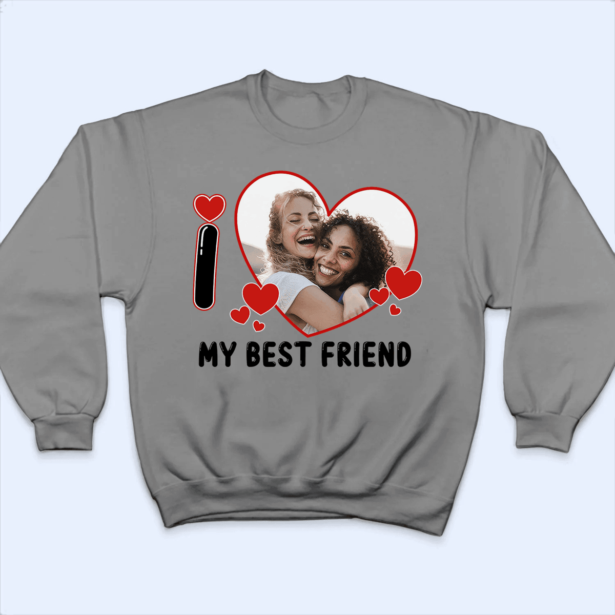 [Photo Inserted] I Love Heart - Personalized Custom T Shirt - Birthday, Loving, Funny Gift for Grandma/Nana/Mimi, Mom, Wife, Grandparent - Suzitee Store