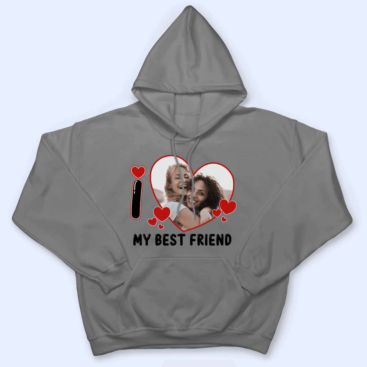 [Photo Inserted] I Love Heart - Personalized Custom T Shirt - Birthday, Loving, Funny Gift for Grandma/Nana/Mimi, Mom, Wife, Grandparent - Suzitee Store