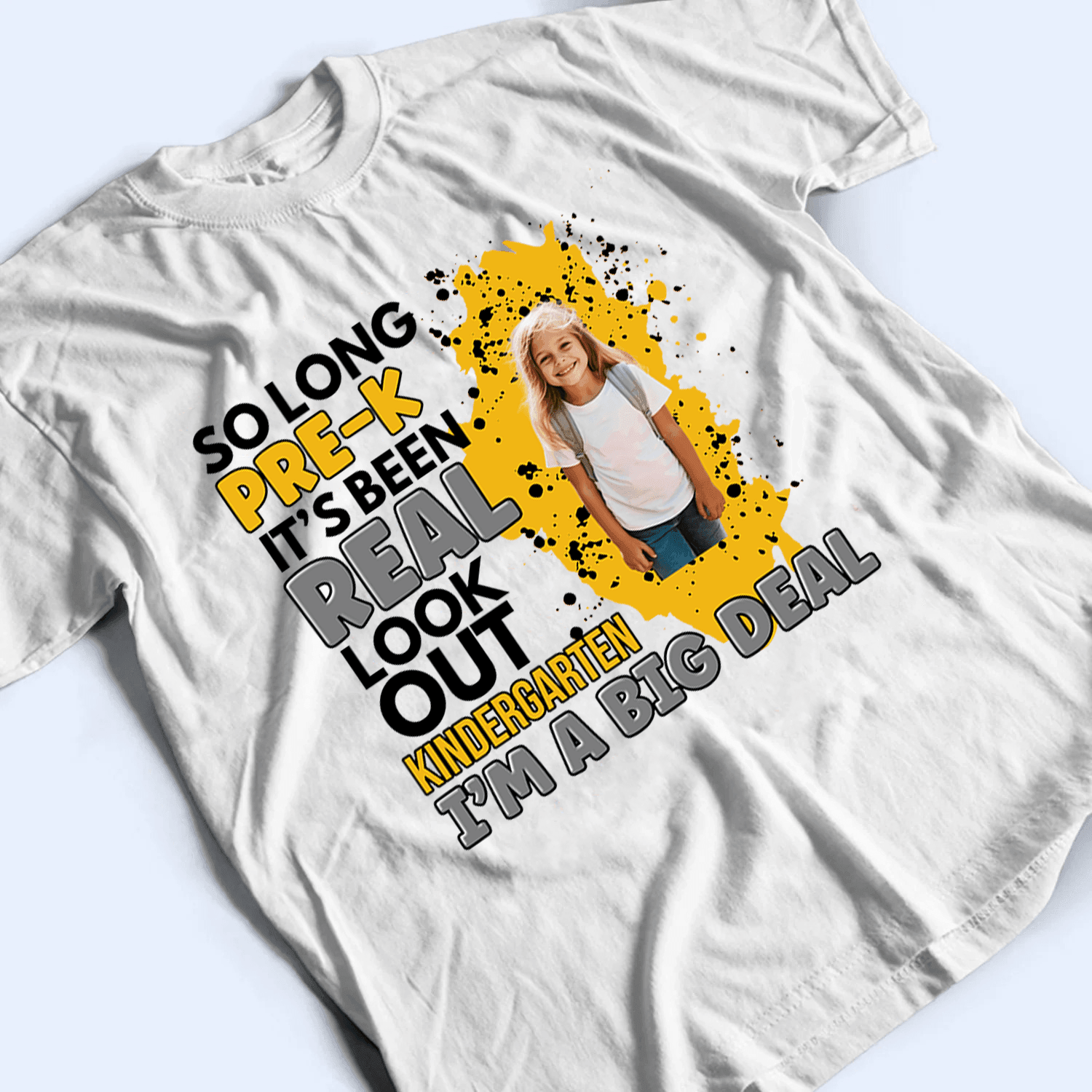 [Photo Inserted] I'm A Big Deal - Personalized Custom Youth T Shirt - Back To School/ First Day Of School, Loving, Funny Gift for Teacher, Kindergarten, Preschool, Pre K, Paraprofessional - Suzitee Store