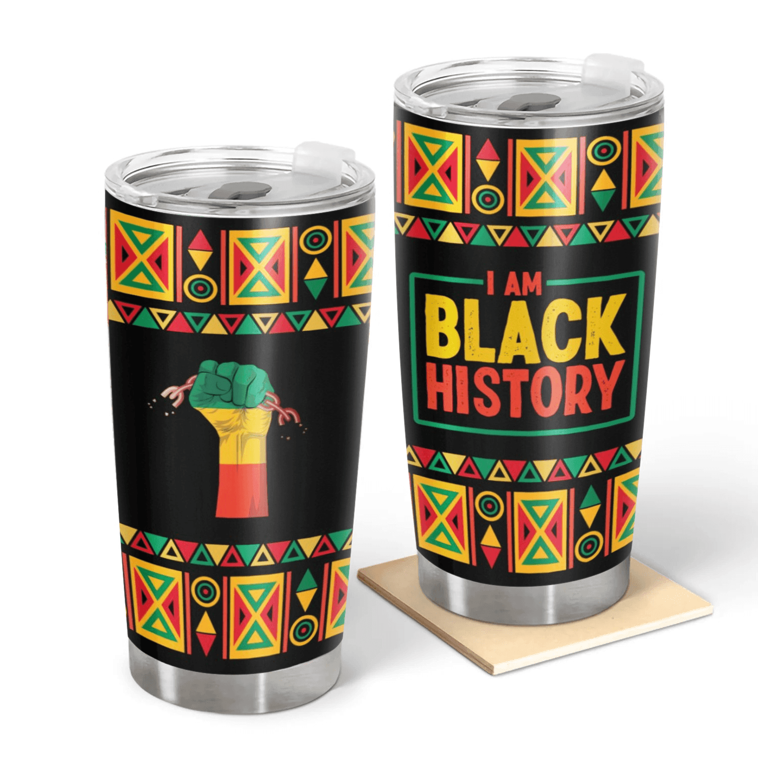 [Photo Inserted] Juneteenth Is My Independence Day - Personalized Custom 20oz Fat Tumbler Cup - My Roots Black History Afro Melanin Gift For African American, King, Queen, Girl, Men, Women - Suzitee Store