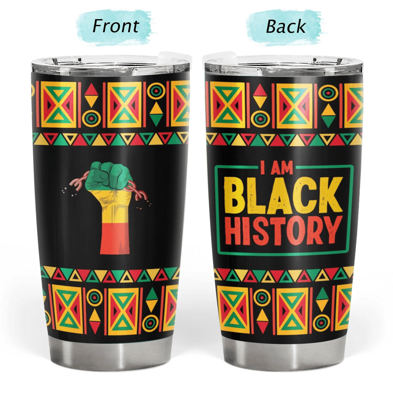 [Photo Inserted] Juneteenth Is My Independence Day - Personalized Custom 20oz Fat Tumbler Cup - My Roots Black History Afro Melanin Gift For African American, King, Queen, Girl, Men, Women - Suzitee Store