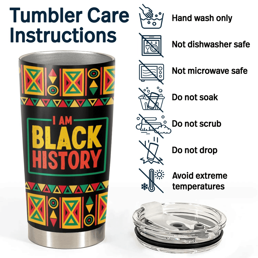 Custom Tumbler for Black History 20oz tumbler, alternate view 3
