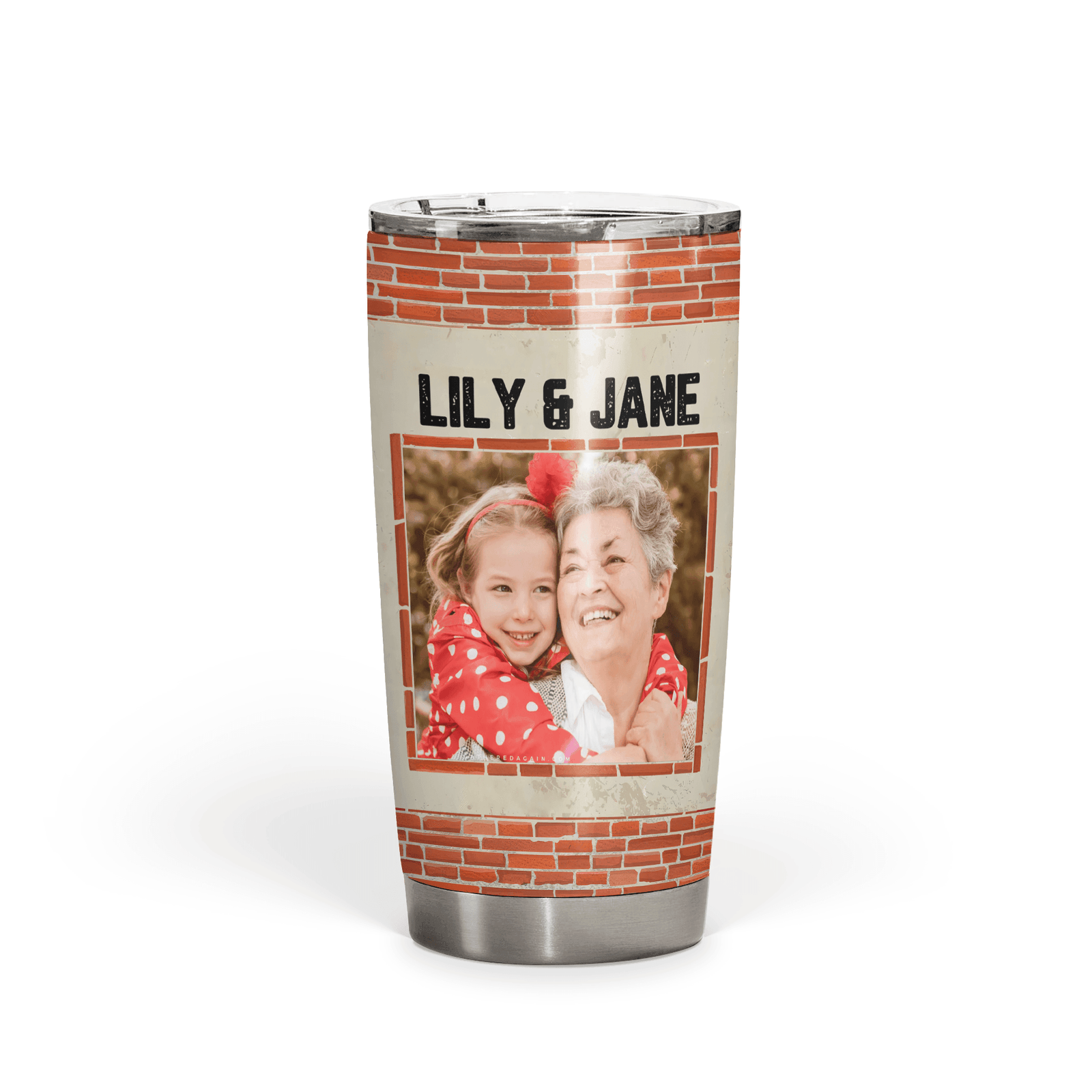 [Photo Inserted] Partners In Crime - Personalized Custom 20oz Fat Tumbler Cup - Birthday, Loving, Funny Gift for Grandma/Nana/Mimi, Mom, Wife, Grandparent - Suzitee Store